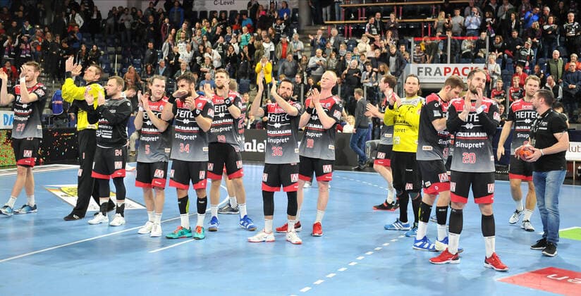 28 11 2019 Handball 1 Bundesliga Liqui Moly HBL Season 2019 2020 15 Matchday HC Erlangen Metropolregion Nürnberg HCE THW Kiel OGo Team Team Team after end of match