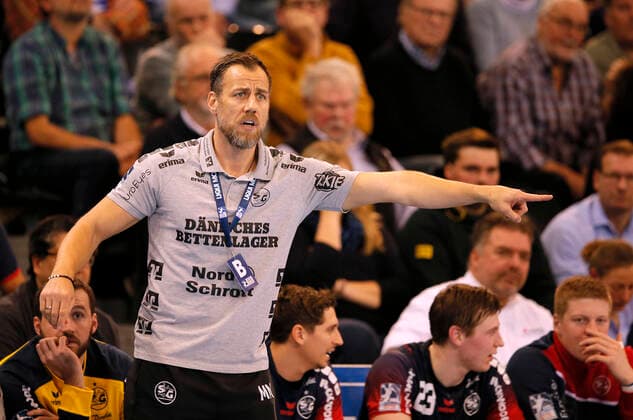 Photo Excitement at coach Maik Machulla Flensburg Handball Men 1 Bundesliga Do 28 11 2019 SG Flensburg Bergischer HC