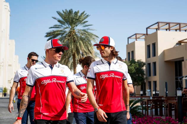 Motorsports: FIA Formula One World Championship, WM, Weltmeisterschaft 2019, Grand Prix of Abu Dhabi, 7 Kimi Raikkonen (FIN, Alfa Romeo Racing), 99 Antonio Giovinazzi (ITA, Alfa Romeo Racing), Abu Dhabi United Arab Emirates