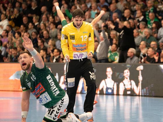 Daniel Rebmann Frisch Auf Goeppingen 12 and Jacob Bagersted Frisch Auf Goeppingen 14 , Frisch Auf Göppingen vs. HSG Wetzlar, 1 Bundesliga, Handball, Men, 28 11 2019 Frisch Auf Göppingen vs. HSG Wetzlar, 1 Bundesliga, Handball, Men, 28 11 2019 Göppingen Copyright: xEibner-Pressefotox EP_mst