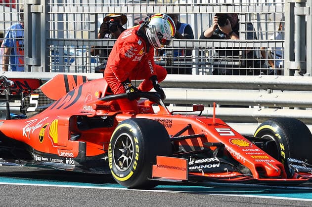 29 11 2019, xekx, Motorsport FIA , Formula 1 Abu Dhabi Grand Prix 2019 emspor, Sebastian Vettel Ferrari Accident Free Practice DFL DFB REGULATIONS PROHIBIT ANY USE OF PHOTOGRAPHS as IMAGE SEQUENCES and or QUASI VIDEO Abu Dhabi eel-fotografie Eberhard Krieger