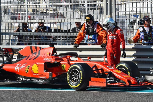 29 11 2019, xekx, Motorsport FIA , Formula 1 Abu Dhabi Grand Prix 2019 emspor, Sebastian Vettel Ferrari Accident Free Practice DFL DFB REGULATIONS PROHIBIT ANY USE OF PHOTOGRAPHS as IMAGE SEQUENCES and or QUASI VIDEO Abu Dhabi eel-fotografie Eberhard Krieger
