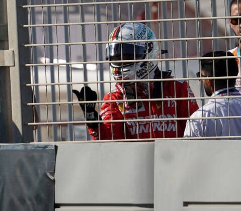FORMULA 1 ETIHAD AIRWAYS ABU DHABI GRAND PRIX 2019 29 11 2019, Yas Marina Circuit, Abu Dhabi, FORMULA 1 ETIHAD AIRWAYS ABU DHABI GRAND PRIX 2019 , in the picture accident of Sebastian Vettel GER 5 , Scuderia Ferrari Mission Winnow, turns and strikes in the guard rail nordphotoxBratic nph00250