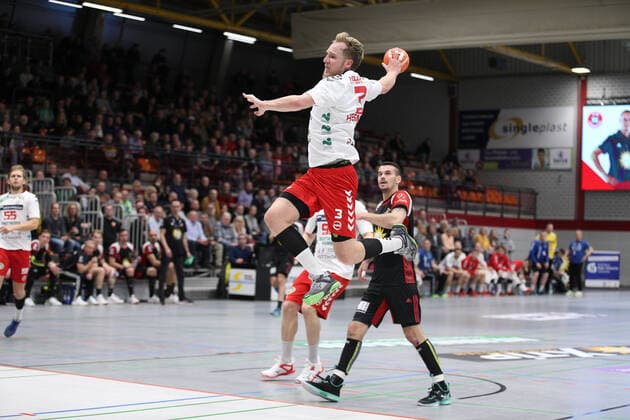 Fabian Huesmann ASV Hamm Westfalen 3 GER, Handball, 2 Bundesliga, TuS N Luebbecke vs. ASV Hamm Westfalen, 29 11 2019 Luebbecke Copyright: xStrohdiekx Eibner-Pressefotox EP_jsk