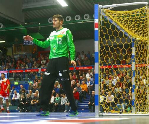 Goalkeeper Sebastian Bliss Essen Handball 2 League 2019 20 EHV Aue TuSEM Essen 34 28 am 29 11 2019 EHV Aue TuSEM Essen