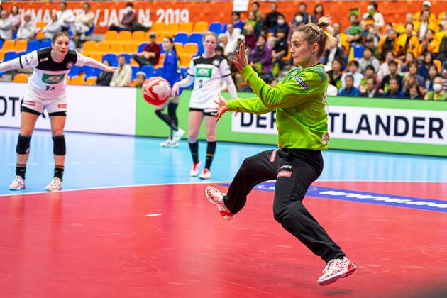 Handball, Women WM 2019, preliminary round, Group B, 1 matchday , Germany Brazil Goalkeeper Dinah Eckerle Germany SG BBM Bietigheim Yamaga City Overall High School Kumamoto Japan