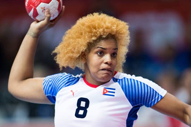 191130 Arisleidy Marquez Herrera of Cuba during the Women s World Handball Championship game between Norway and Cuba on November 30, 2019 in Kumamoto Photo Daniel Stiller Bildbyran kod DS 59408 bbeng dam women handball handboll world handball championship 2019 norway norge cuba kuba handball vm,  Copyright: DANIELxSTILLER BB191130DS035