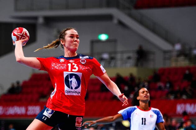 191130 Kari Brattset of Norway during the Women s World Handball Championship game between Norway and Cuba on November 30, 2019 in Kumamoto Photo Daniel Stiller Bildbyran kod DS 59408 bbeng dam women handball handboll world handball championship 2019 norway norge cuba kuba handball vm,  Copyright: DANIELxSTILLER BB191130DS044