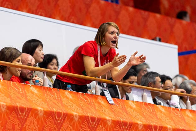 Handball, Women WM 2019, preliminary round, Group B, 1 matchday , Germany Brazil Teammanager Maren Baumbach Germany Yamaga City Overall Gymnasium Kumamoto Japan