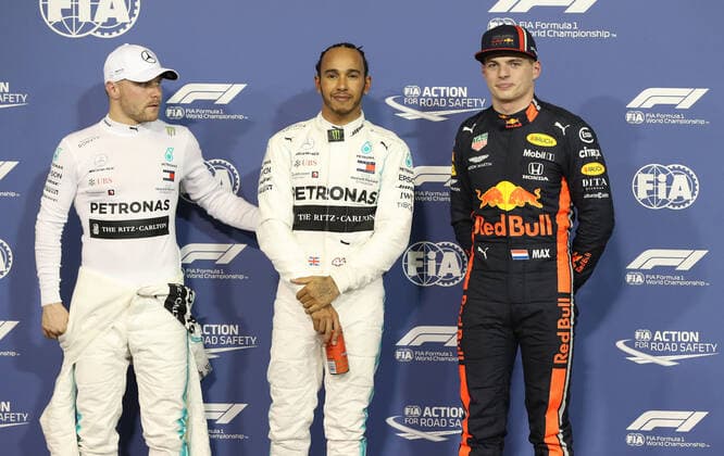 Pole, Valtteri Bottas Lewis Hamilton Mercedes Grand Prix, Max Verstappen, Red Bull Racing, formula 1 GP, Abu Dhabi, Yas Marina Circuit, UAE, 30 11 2019 Photo mspb Jerry Andre Pole, Valtteri Bottas Lewis Hamilton Max Verstappen, formula 1 GP, Abu Dhabi,