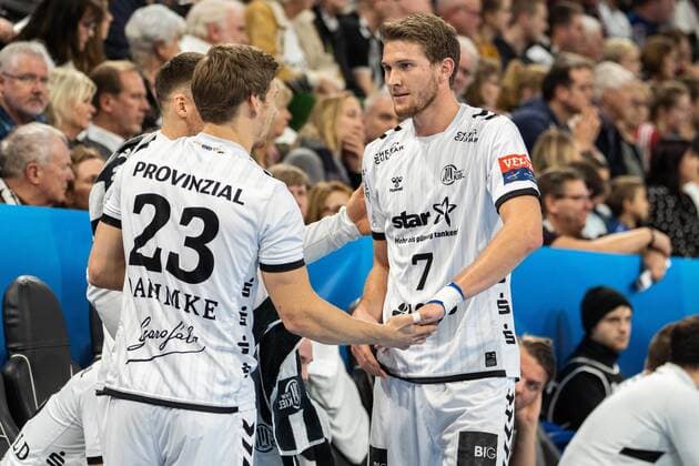 THW Kiel Montpellier HB on 30 11 2019 Rune Dahmke 23, THW Kiel , Magnus Landin Jacobsen 7, THW Kiel , THW Kiel Montpellier HB in the VELUX EHF Champions League, Group B on 10 Matchday in the Sparkassen Arena Kiel on 30 11 2019 Copyright: xBEAUTIFULxSPORTS Angenendtx