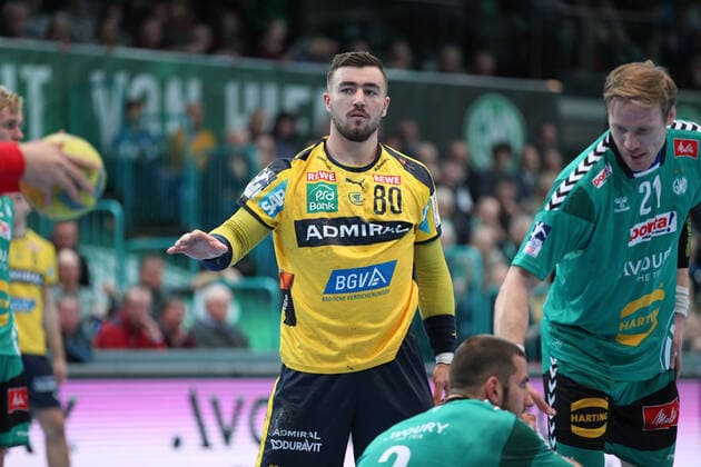 Jannik Kohlbacher Rhein Neckar Loewen 80 GER, Handball, 1 Bundesliga, TSV GWD Minden against Rhein Neckar Loewen, 30 11 2019 Minden Copyright: xStrohdiekx Eibner-Pressefotox EP_jsk