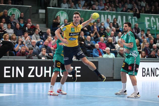 Niclas Kirkelokke Rhein Neckar Loewen 6 GER, Handball, 1 Bundesliga, TSV GWD Minden against Rhein Neckar Loewen, 30 11 2019 Minden Copyright: xStrohdiekx Eibner-Pressefotox EP_jsk