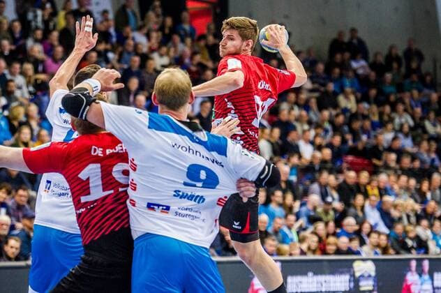 TVB 1898 Stuttgart HSG Nordhorn Lingen HBL LIQUI MOLY 1 Handball BundesligaSCHARRena Stuttgart Baden Wuerttemberg Germany 01 12 19 Handball 15 Matchday , Baden Wuerttemberg Germany