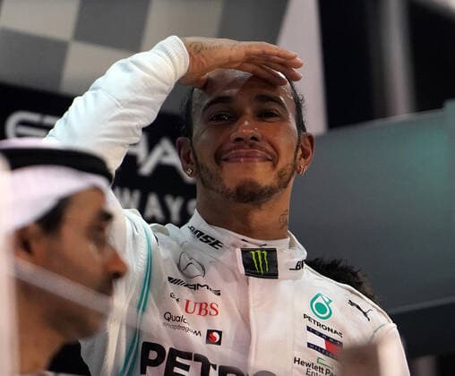 FORMULA 1 ETIHAD AIRWAYS ABU DHABI GRAND PRIX 2019 01 12 2019, Yas Marina Circuit, Abu Dhabi, FORMULA 1 ETIHAD AIRWAYS ABU DHABI GRAND PRIX 2019 , in picture podium winner Lewis Hamilton GB 44 , Mercedes AMG Petronas Motorsport nordphotoxBratic nph00250
