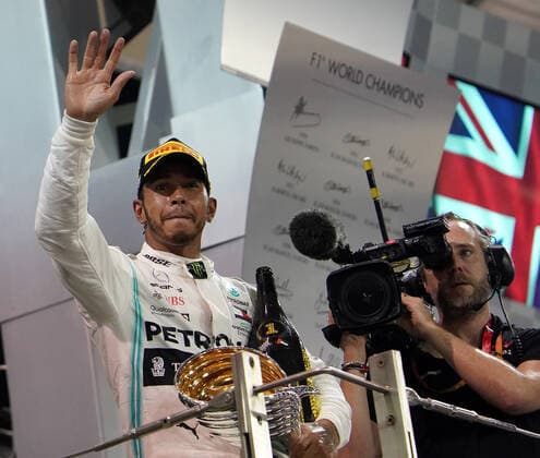 FORMULA 1 ETIHAD AIRWAYS ABU DHABI GRAND PRIX 2019 01 12 2019, Yas Marina Circuit, Abu Dhabi, FORMULA 1 ETIHAD AIRWAYS ABU DHABI GRAND PRIX 2019 , in picture podium winner Lewis Hamilton GB 44 , Mercedes AMG Petronas Motorsport nordphotoxBratic nph00250