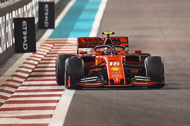 01 12 2019, xekx, Motorsport FIA, Formula 1 Abu Dhabi Grand Prix Race 2019 emspor, 3rd place Charles Leclerc Ferrari DFL DFB REGULATIONS PROHIBIT ANY USE OF PHOTOGRAPHS as IMAGE SEQUENCES and or QUASI VIDEO Abu Dhabi eel-fotografie Eberhard Krieger
