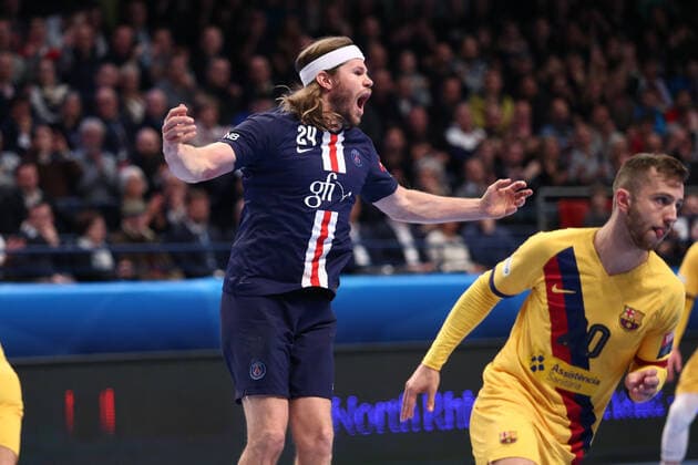 Mikkel Hansen (Paris Saint-Germain) HANDBALL : Paris Saint-Germain HB vs FC Barcelone - VELUX EHF Champions League - 10eme journee - 01 12 2019 KevinDomas Panoramic 