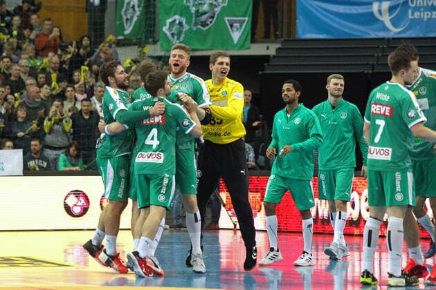 SC DHfK Leipzig vs. TSV Hannover Burgdorf, Liqui Moly HBL, 01 12 19 Handball, 1 Bundesliga, season 2019 2020, 15 matchday SC DHfK Leipzig vs. TSV Hannover Burgdorf on 01 12 19 in the quarterback Real Estate Arena Leipzig Im Bild DHfK, Jubel, Sieg Copyright: xBEAUTIFULxSPORTS JanxKaeferx