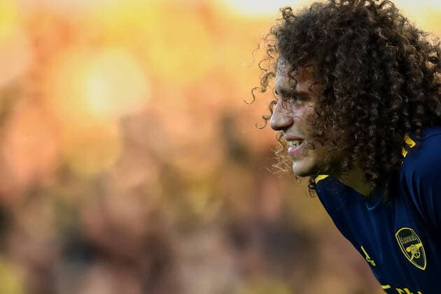 1st December 2019; Carrow Road, Norwich, Norfolk, England, English Premier League Football, Norwich versus Arsenal; Matteo Guendouzi of Arsenal waits to come back on the pitch due to receiving treatment - Strictly Editorial Use Only. No use with unauthorized audio, video, data, fixture lists, club league logos or live services. Online in-match use limited to 120 images, no video emulation. No use in betting, games or single club league player publications  ActionPlus12193033 ShaunxBrooks