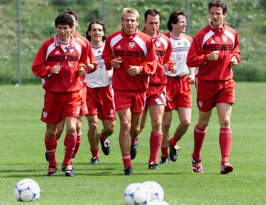 VfB Stuttgart Training v l Krassimir Balakov, Jürgen Klinsmann, Kai Oswald, Fredi Bobic Photo of VfB Stuttgart Training v l Krassimir Balakov, Jürgen Klinsmann, Kai Oswald, Fredi Bobic Photo of VfB Stuttgart Training v l Krassimir Balakov, Jürgen Klinsmann, Kai Oswald, Fredi Bobic Photo of VfB Stuttgart