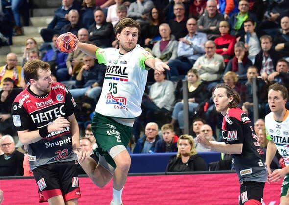 01 12 2019 Handball 1 Bundesliga LIQUI MOLY HBL Season 2019 2020 16 Matchday HC Erlangen Metropolregion Nürnberg HCE HSG Wetzlar OGo Nikolai Link 33, HC Erlangen HCE Olle Forsell Schefvert 25, HSG Wetzlar