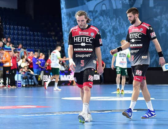 01 12 2019 Handball 1 Bundesliga LIQUI MOLY HBL Season 2019 2020 16 Matchday HC Erlangen Metropolitan Region Nuremberg HCE HSG Wetzlar OGo Johannes Sellin 5, HC Erlangen HCE Sime Ivic 19, HC Erlangen HCE disappoints disappointment