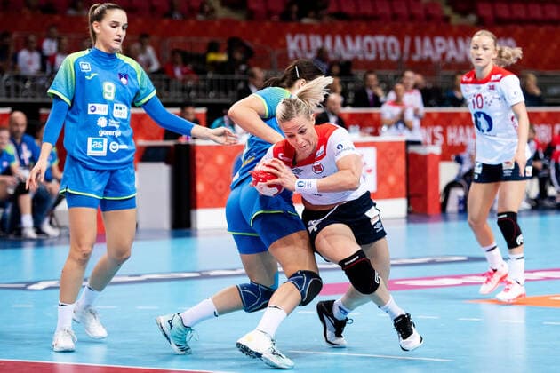 191202 Heidi Loke of Norway during the Women s World Handball Championship game between Slovenia and Norway on December 2, 2019 in Kumamoto Photo Daniel Stiller Bildbyran kod DS 59409 bbeng dam women handball handboll world handball championship 2019 norway norge handball vm slovenia slovenien,  Copyright: DANIELxSTILLER BB191202DS024