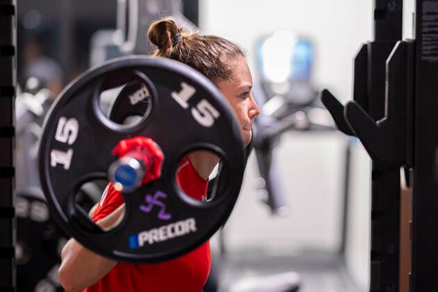 Handball, Women WM 2019, Preliminary Round, Group B, Media Day Strength Training Germany Emily Boelk Bölk Germany Thueringer HC Yamaga City Kumamoto Japan