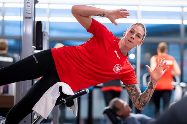Handball, Women WM 2019, Preliminary Round, Group B, Media Day Strength Training Germany Luisa Schulze Germany Bietigheim Yamaga City Kumamoto Japan