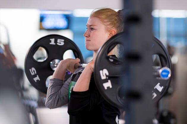 Handball, Women WM 2019, Preliminary Round, Group B, Media Day Strength Training Germany Meike Schmelzer Germany Thueringer HC Yamaga City Kumamoto Japan