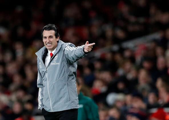 Fußball, Trainerhistorie, FC Arsenal Arsenal s Unai Emery during the UEFA Champions League match at the Emirates Stadium, London. Picture date: 28th November 2019. Picture credit should read: David Klein Sportimage EDITORIAL USE ONLY. No use with unauthorised audio, video, data, fixture lists, club league logos or live services. Online in-match use limited to 120 images, no video emulation. No use in betting, games or single club league player publications. SPI-0332-0103