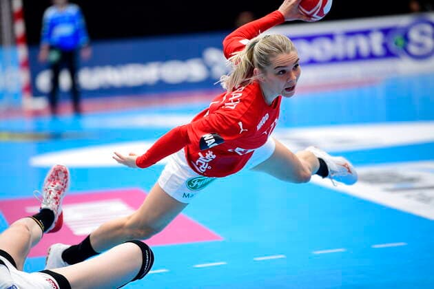 Trine OEstergaard in action when Denmark meets Germany, in the preliminary round in Group B, during the Womens Handball World Cup at Kumamoto Prefectural Gymnasium in Japan, Tuesday, December 3, 2019, Kumamoto Denmark,  Copyright: BoxAmstrupx COP222 spdk20191203-123731-L