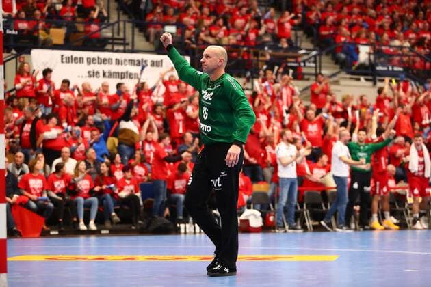 Gorazd Skof Ludwigshafen clenches the fist owls Ludwigshafen vs. TBV Lemgo, Handball, DHB Cup, 03 12 2019 owls Ludwigshafen vs. TBV Lemgo, Handball, DHB Cup, 03 12 2019 Ludwigshafen Copyright: xWeissx Eibner-Pressefotox EP_rws