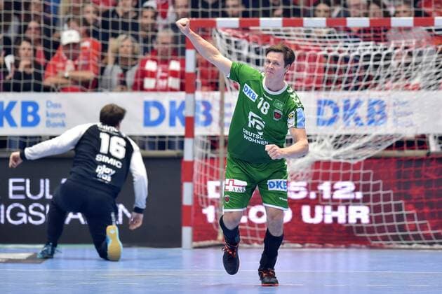 Jubilation by Hans Lindberg Fuechse Berlin , Nebojsa Simic Goalkeeper MT Melsungen L, rear , GER, MT Melsungen Fuechse Berlin, Handball, DHB Cup, 03 12 2019, GER, MT Melsungen Fuechse Berlin, Handball, DHB Cup Men, 03 12 2019 Kassel Copyright: xSippel xEibner-Pressefotox EP_rsl
