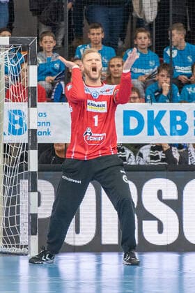 Goalkeeper Johannes Jogi Bitter TVB 1898 Stuttgart Germany, Stuttgart, 03 12 2019, HaBa, DHB Cup, Quarterfinals TVB 1898 Stuttgart vs. THW Kiel, SCHARRena