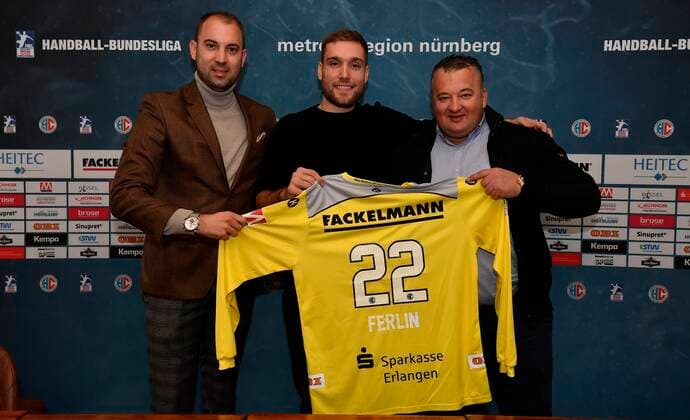 03 12 2019 Handball 1 Bundesliga Season 2019 2020 HC Erlangen HCE Press conference Press event Media event Klemen Ferlin mitte with its consultants Managers