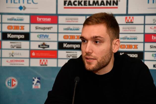 03 12 2019 Handball 1 Bundesliga Season 2019 2020 HC Erlangen HCE Press conference Press event Media event Klemen Ferlin