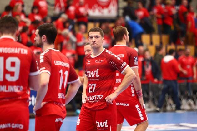 Jerome Mueller Ludwigshafen is disappointed about the defeat against Lemgo Eulen Ludwigshafen vs. TBV Lemgo, Handball, DHB Cup, 03 12 2019 Eulen Ludwigshafen vs. TBV Lemgo, Handball, DHB Cup, 03 12 2019 Ludwigshafen, Germany Copyright: xWeissx Eibner-Pressefotox EP_rws