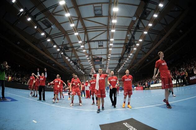03 12 2019 xkhx Melsungen Handball Bundesliga Season 2019 2020 DHB Cup Quarter Finals MT Melsungen against Foxes Berlin Big cheers at MT Melsungen after moving into the Final Four