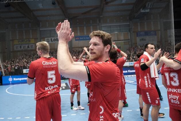 03 12 2019 xkhx Melsungen Handball Bundesliga Season 2019 2020 DHB Cup Quarter Finals MT Melsungen against Foxes Berlin Big cheers at MT Melsungen after moving into the Final Four
