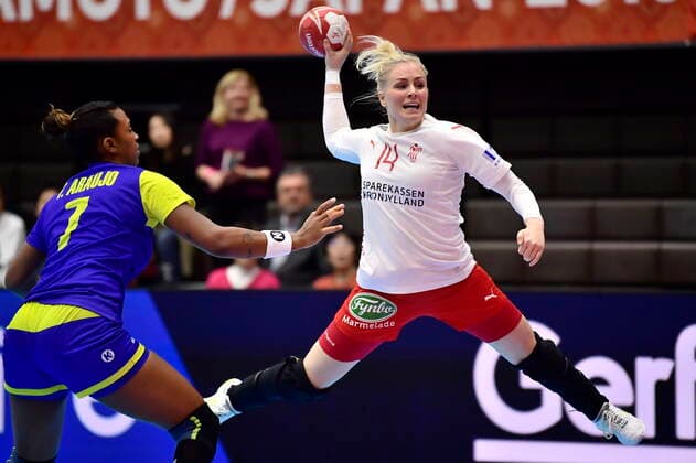 Lotte Griegel quits when Denmark meets Brazil, in the preliminary round in Group B, during the Womens Handball World Cup at Kumamoto Prefectural Gymnasium in Japan, Wednesday, December 4, 2019, Kumamoto Denmark,  Copyright: BoxAmstrupx COP222 spdk20191204-123902-L