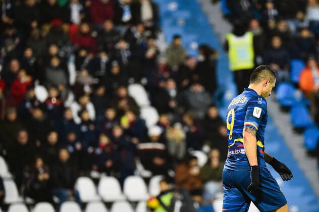 Photo Massimo Paolone LaPresse December 4, 2019 Ferrara, Italy soccer Spal vs Lecce - Italian Football Cup 2019 2020 - Round 4 - Paolo Mazza stadium In the pic: Gianluca Lapadula (A.S.Lecce) with head down  Copyright: xMassimoxPaolone LaPressex