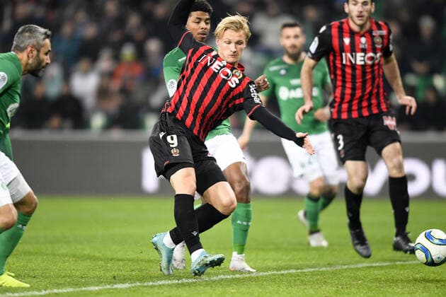 09 KASPER DOLBERG (NICE) - BUT FOOTBALL : Saint Etienne vs Nice - Ligue 1 Conforama - 04 12 2019 AnthonyBIBARD FEP Panoramic 