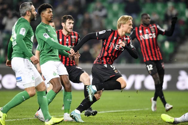 09 KASPER DOLBERG (NICE) - BUT FOOTBALL : Saint Etienne vs Nice - Ligue 1 Conforama - 04 12 2019 AnthonyBIBARD FEP Panoramic 