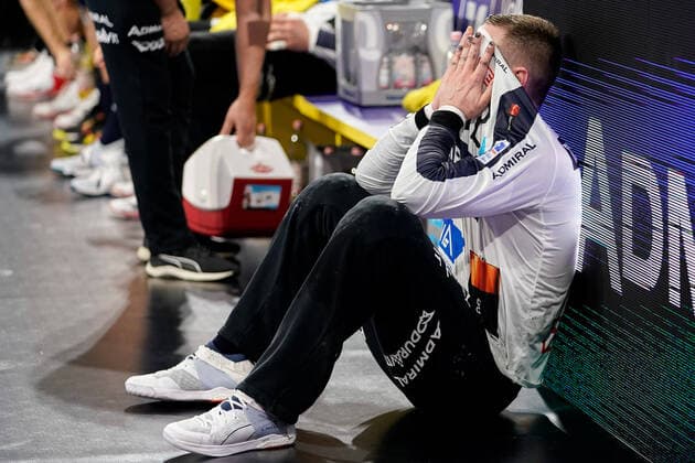 Andreas Palicka Goalkeeper, RNL, 12 , disappointed about the defeat, disappointment after the final whistle, highlight, loser, lost, frustration, disappointed, pessimistic, 04 12 2019, Mannheim Germany , Handball, DHB Cup, Rhein Neckar Löwen TSV Hannover Burgdorf xozx
