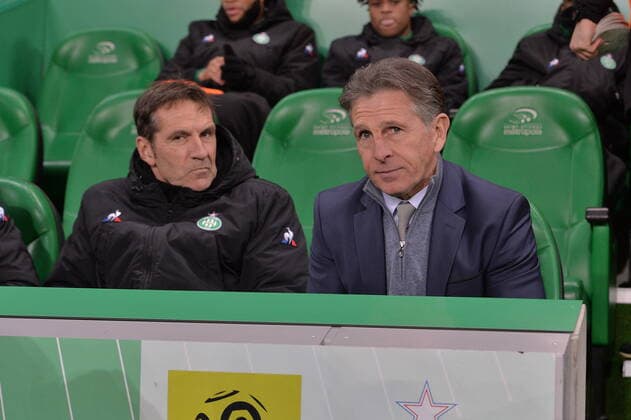 Jacky Bonnavay avec Claude Puel (entraineur saint etienne) FOOTBALL : AS Saint Etienne vs OGC Nice - Ligue 1 Conforama - 04 12 2019 FredericChambert Panoramic 