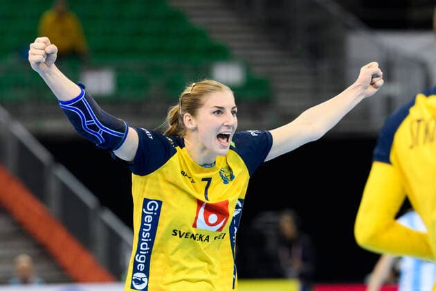 191205 Linn Blohm of Sweden celebrates during the Women s World Handball Championship match between Sweden and Argentina on December 5, 2019 in Kumamoto Photo Ludvig Thunman BILDBYRAN kod LT 35694 bbeng dam women handball handboll world handball championship 2019 sverige sweden argentina jubel,  Copyright: LUDVIGxTHUNMAN BB191205LT010