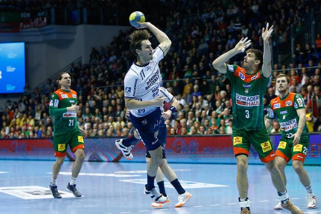 05 12 2019, xtgx, Handball Liqui Moly HBL, SC Magdeburg SG Flensburg Handewitt emspor, v l Magnus Rod Flensburg, 77 scores goal, scorers, scored goal, scores the goal GETEC Arena