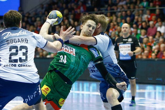 05 12 2019, xtgx, Handball Liqui Moly HBL, SC Magdeburg SG Flensburg Handewitt emspor, v l Michael Damgaard Magdeburg, 34 scores goal, scorer, scored goal, scores the goal GETEC Arena
